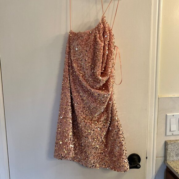 UO Kiss The Sky Sequin Cowl Neck Mini Dress - Perfect for Taylor Swift Concert - Picture 5 of 6